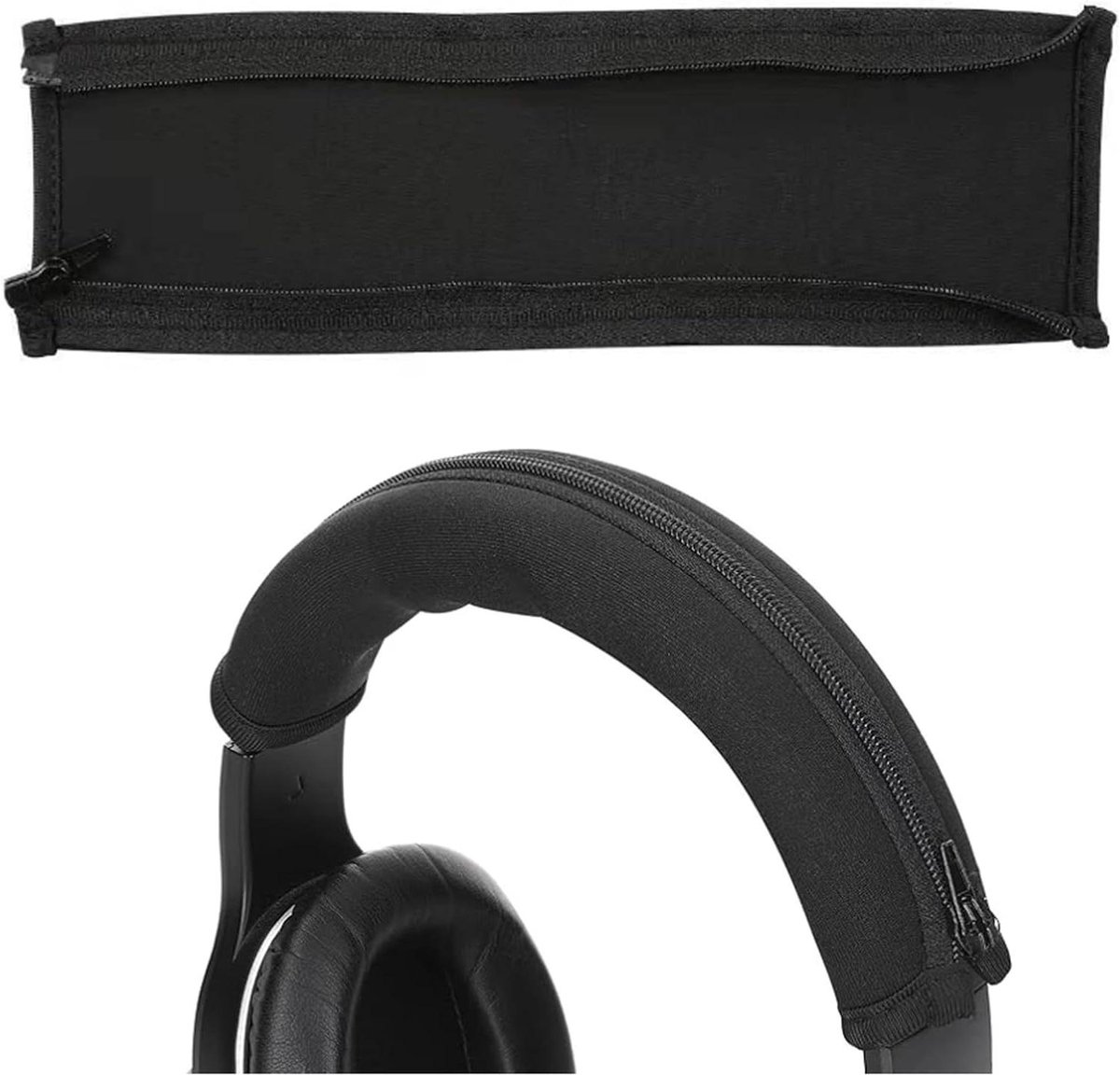Hoofdband Cover - Hoofdtelefoon Beschermer - Hoofdtelefoon Gebruik - Zonder Gereedschap - 20 x 10 cm - Zwart