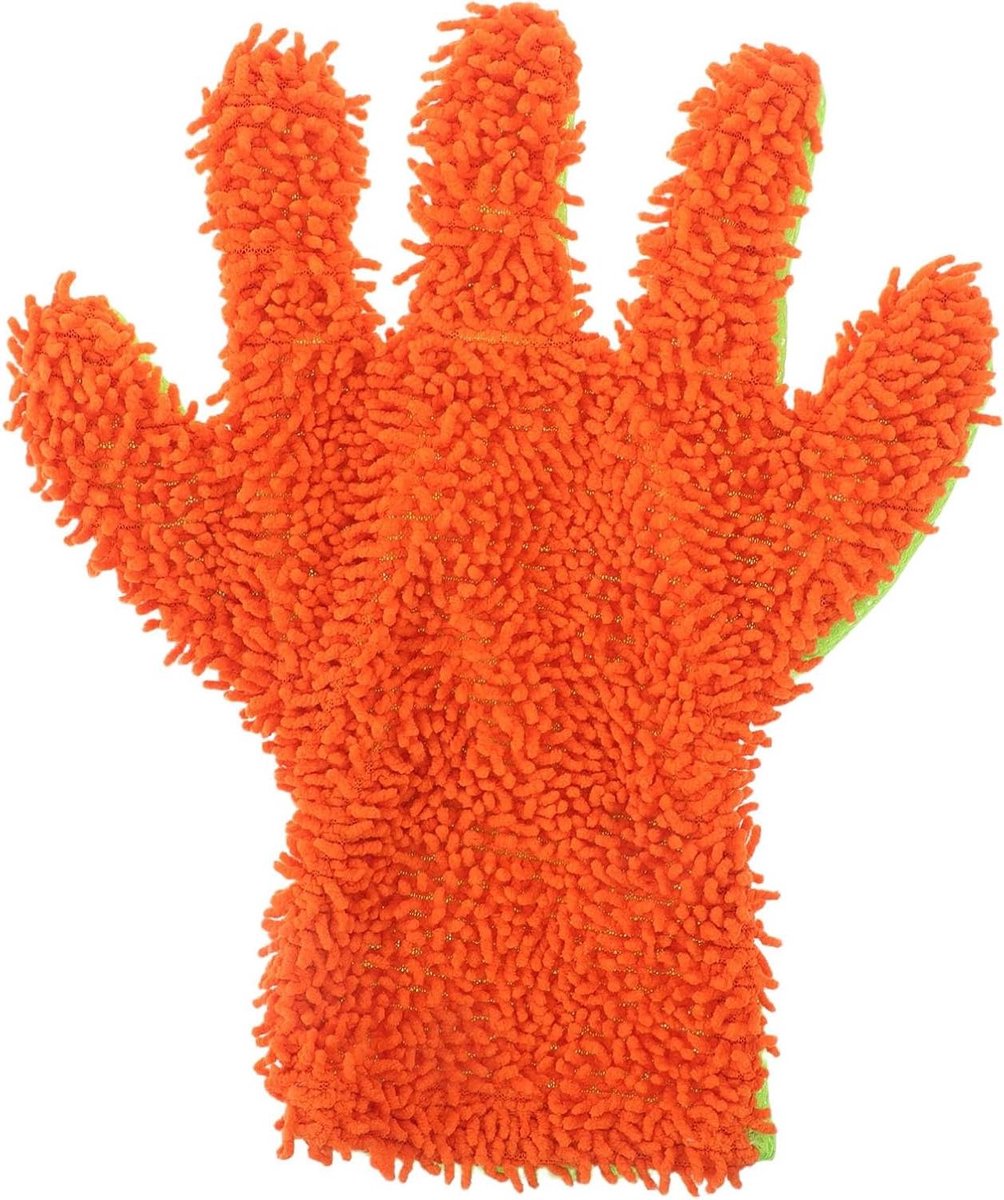 Washandschoen Auto - Schrobhandschoen Reiniging - Auto Poetsen - Zachte Pluche Vezels - 28 x 22 cm - Meerkleurig