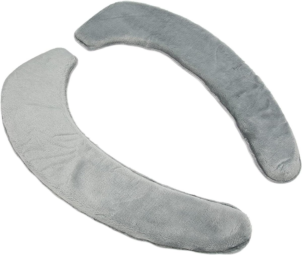 Toiletbril Hoezen - Zachte Kussens - Winter Comfort - Zelfklevend Wasbaar - Universele Pasvorm - Grijs