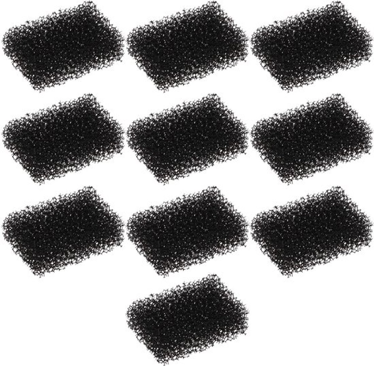 Vervangingsfilter 10 stuks - Filterspons voor waterfontein - 2,0 l drinkfontein - Zwart - 33 x 23 x 12 mm - Voor katten en honden