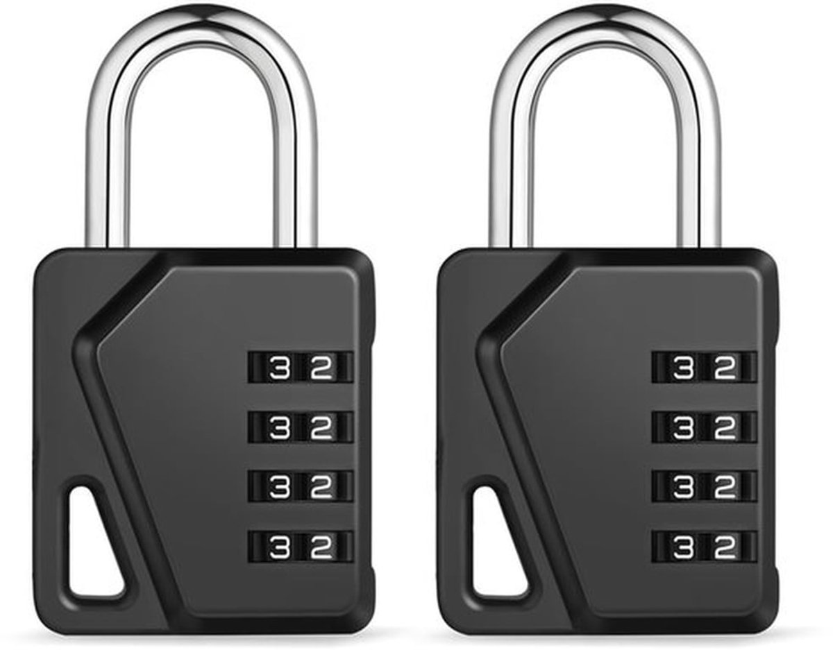 Hangslot 4-cijferig - Cijferslot - Weerbestendig - Gehard Staal - Sleutelloos - 10.000 Combinaties