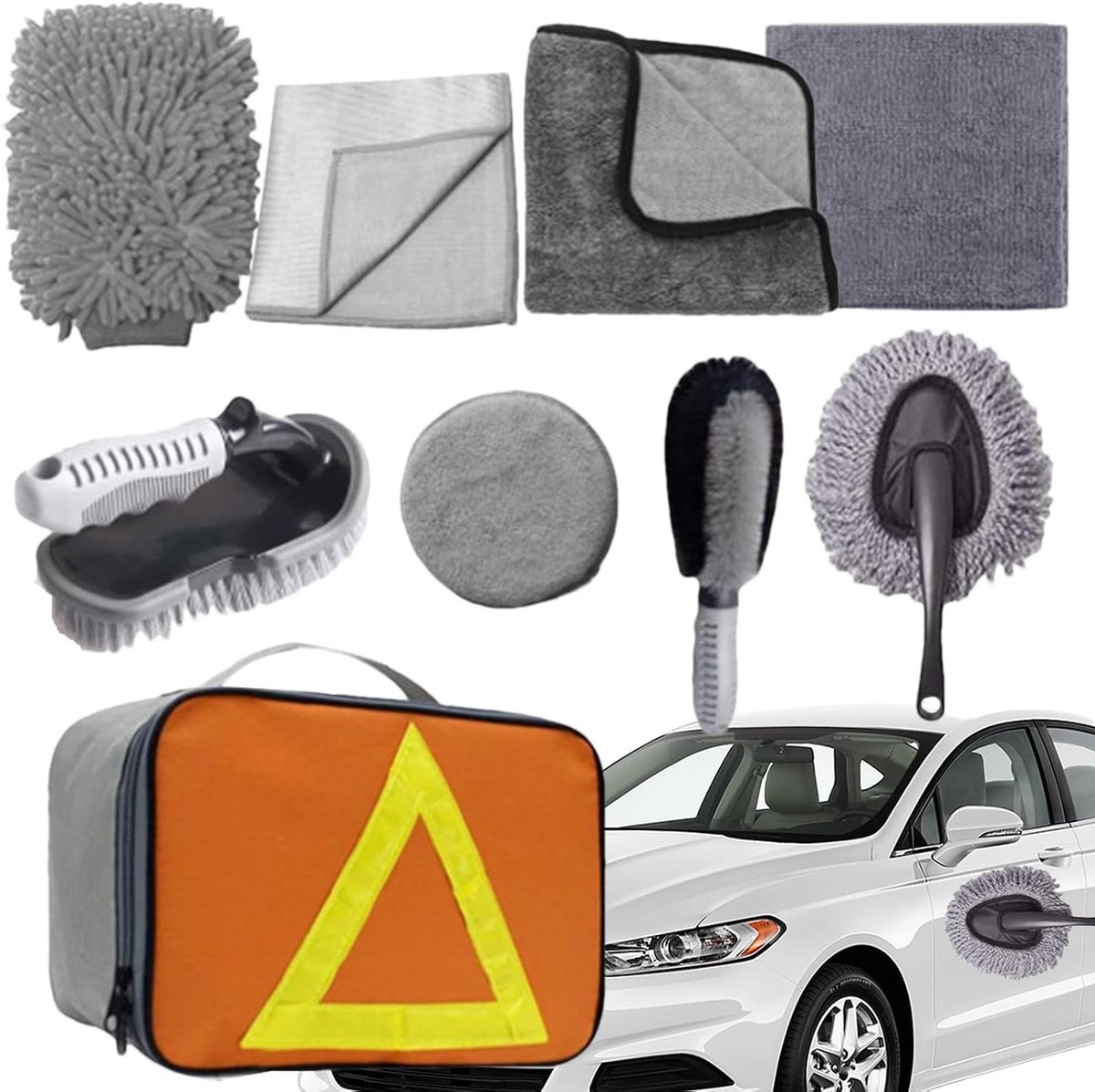 Auto Detail Borstels - Reinigingsset Auto - Auto Reinigen - Krasvrije Microvezel - 10 Delige Set - Niet gespecificeerd