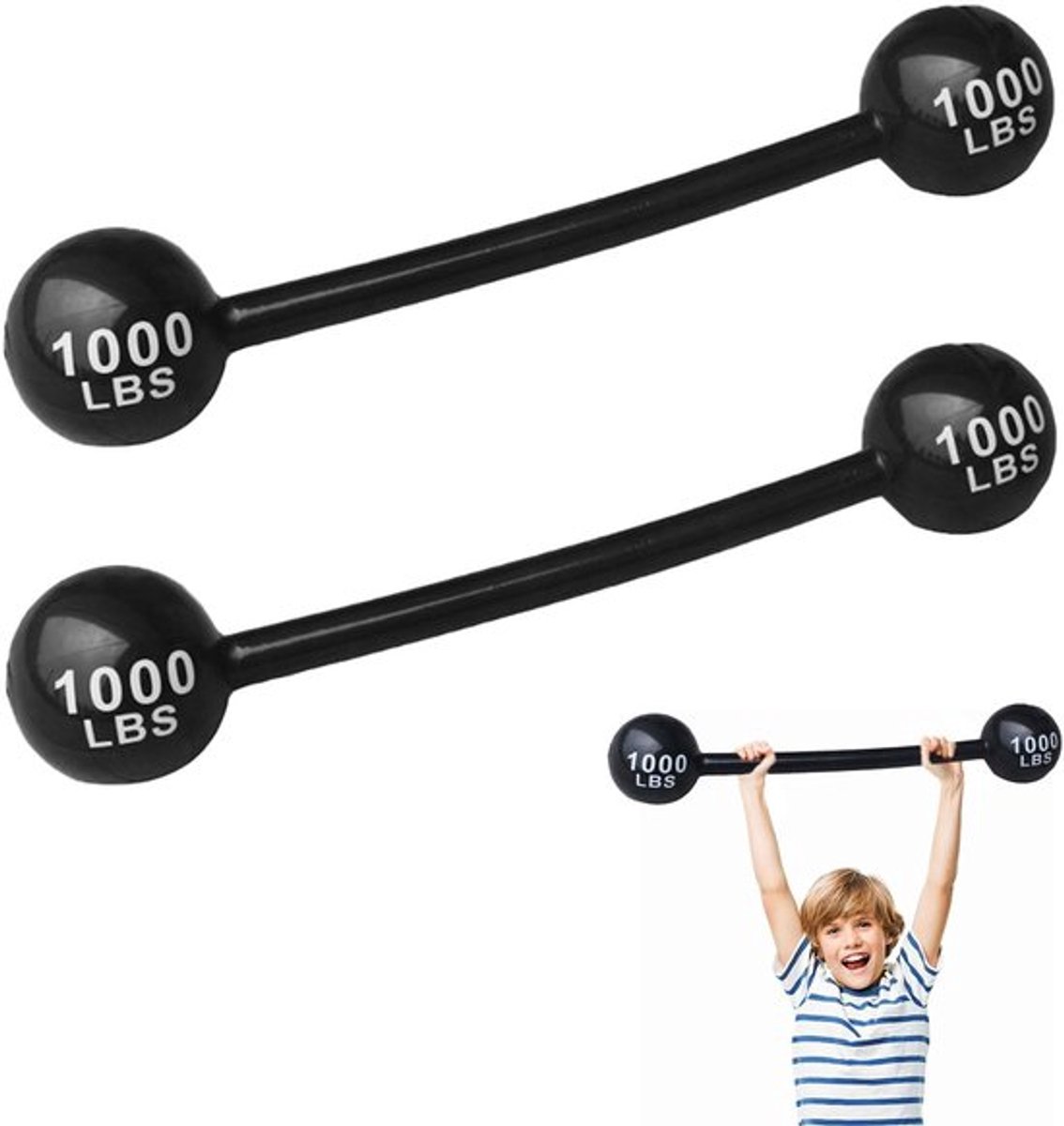 Opblaasbare Dumbbell - 2 Stuks - Interactief Speelgoed - Feestsport - Circus Strongman - Opblaasbaar - Speelgewicht