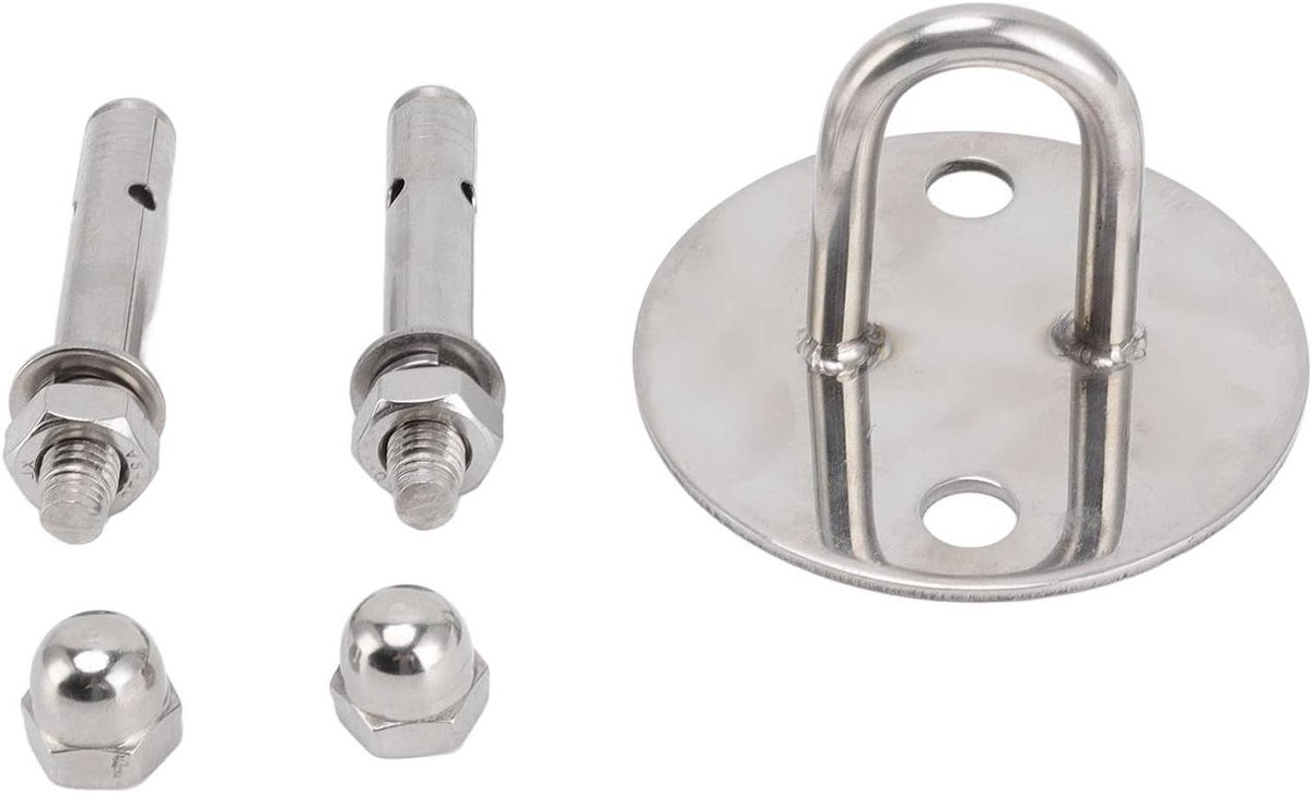 Hangmat Ophangset - Schommelhaak Plafond - Hangmat Bevestigen - Roestvrij Staal 304 - 10 x 10 x 7 cm - Zilver