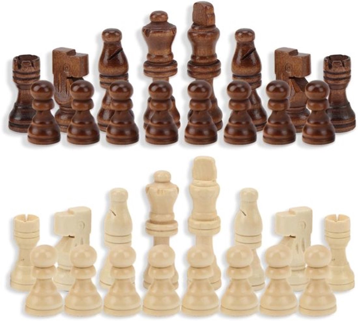 Schaakfiguren Professioneel - 32 Stuks - Kunststof met Houteffect - Antislip Design - Slijtvast en Duurzaam - Geschikt voor Beginners en Professionals - Schaakstukken