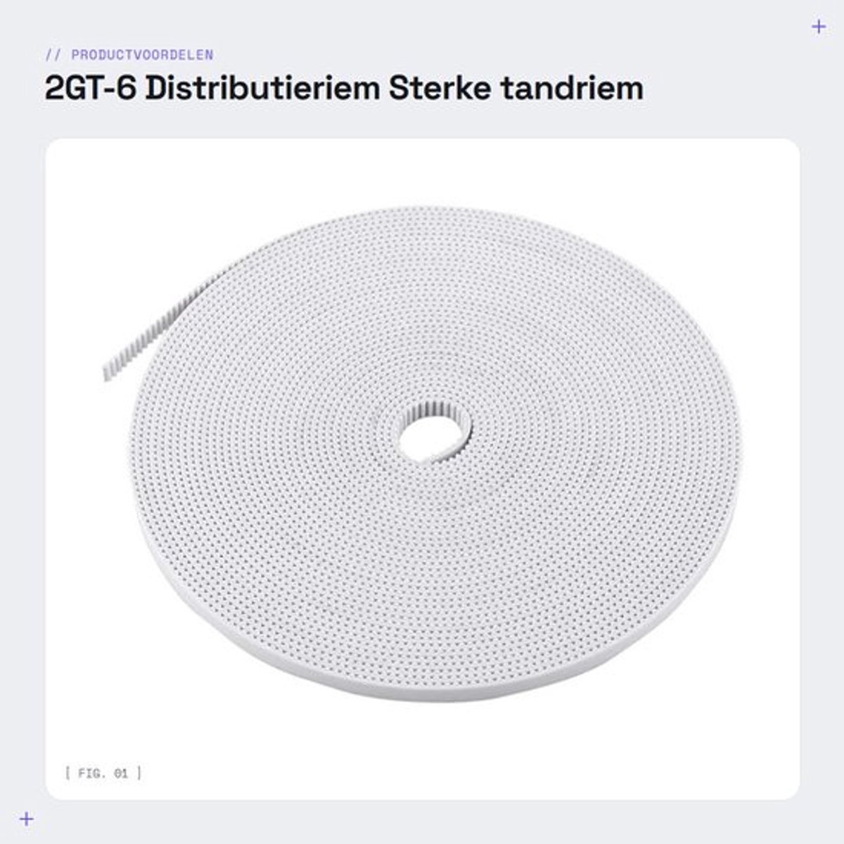 Distributieriem 2GT-6 - 10 m / 393,7" Lengte - PU/staal Materiaal - Slijtvast - Flexibel - Voor 3D-printer - Tandriem