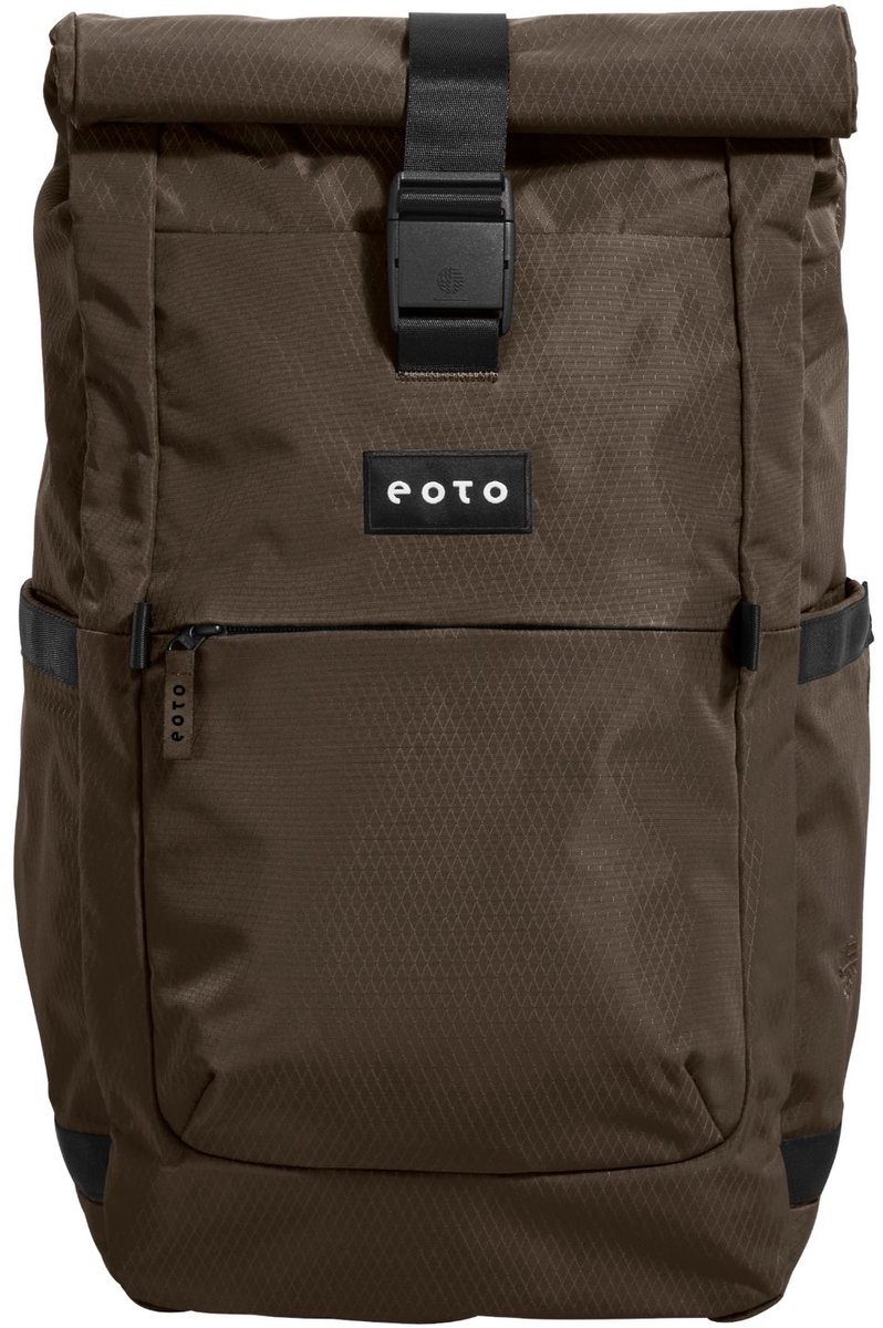 eoto laptop rugzak rugzak met laptopvak Rolly32 Rolltop Backpack 32L Mocca Brown bruine