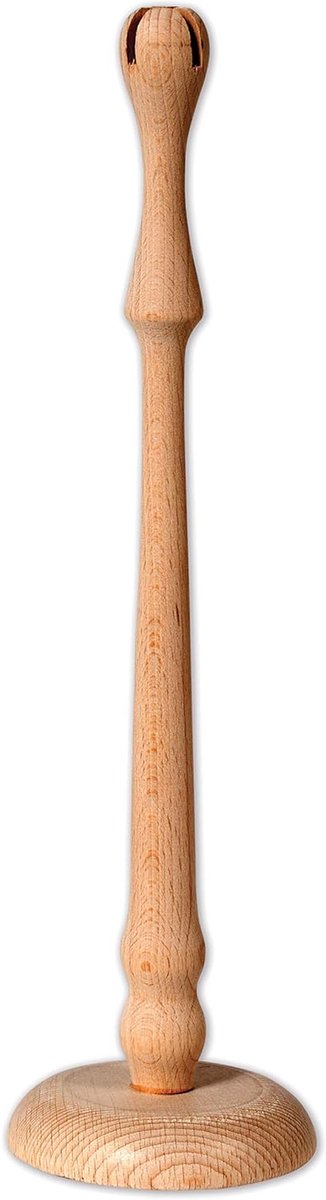 Houten Ring Standaard - Basis Rolhouder - Fantasierijk Spel - Glad Beukenhout - 32cm Hoog - Natuurlijk Hout