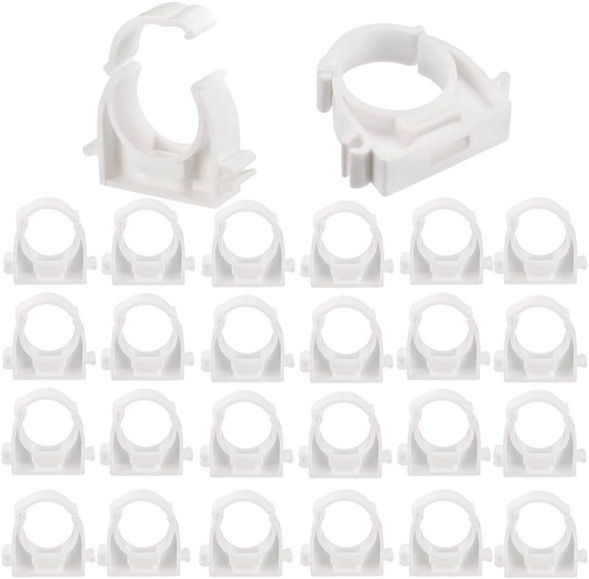 Set van 30 U-buis Klemmen, Plastic Fixatieklemmen voor Zwembad, Tuin en Wasmachine, Binnen Diameter 20 mm, Snelle Montage en Duurzaam Gebruik