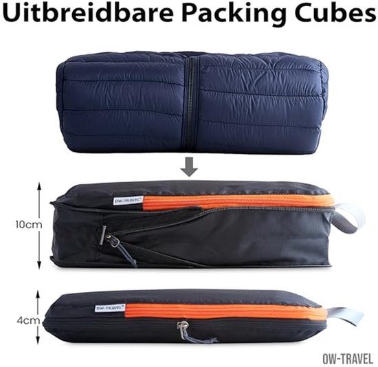 Reis Organisatie Sets - Koffer Organizer - Bagage Comprimeren - Ruimtebesparend Ontwerp - 4 Delig - Zwart — afbeelding 3