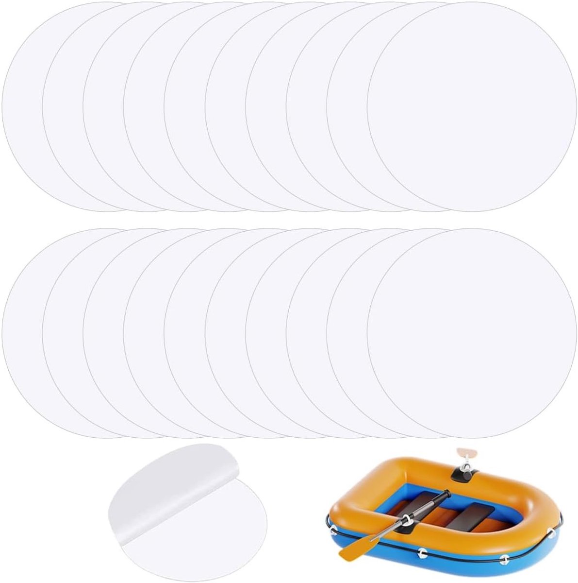 Waterdichte Transparante Reparatie Stickers - 20 Stuks Zelfklevende Patches voor Luchtbed, Tent en Zwemband - Ideaal voor Snelle Herstellingen en Onderhoud