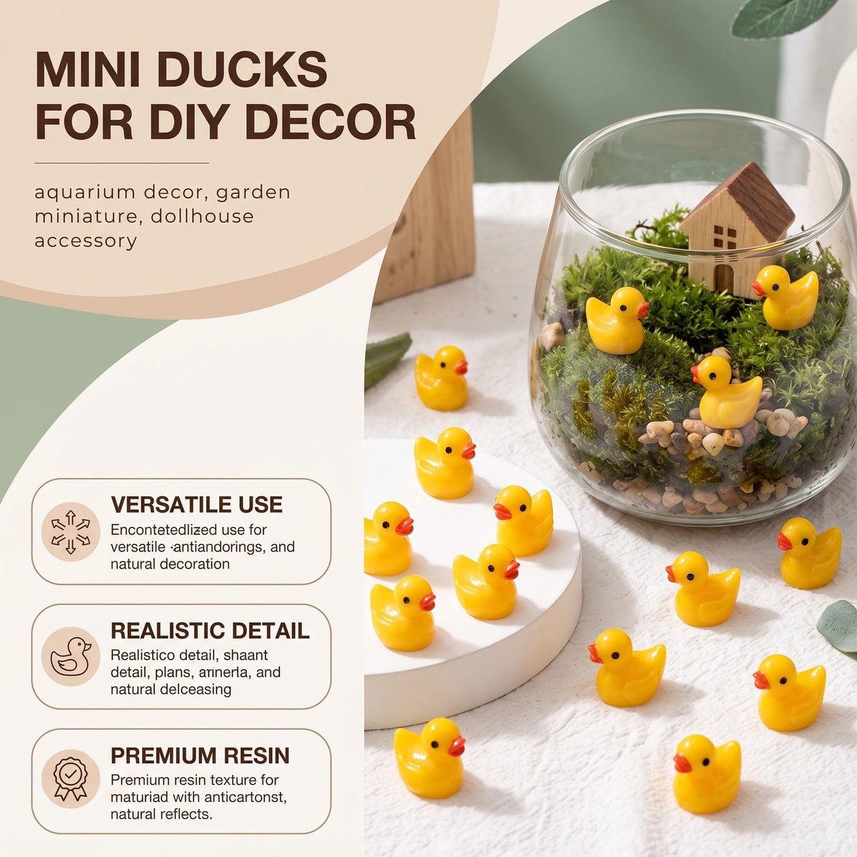 Eendenkuikens 100 stuks - Hars - Decoratieve figuren - Perfect voor aquarium en tuin - ShopVlot