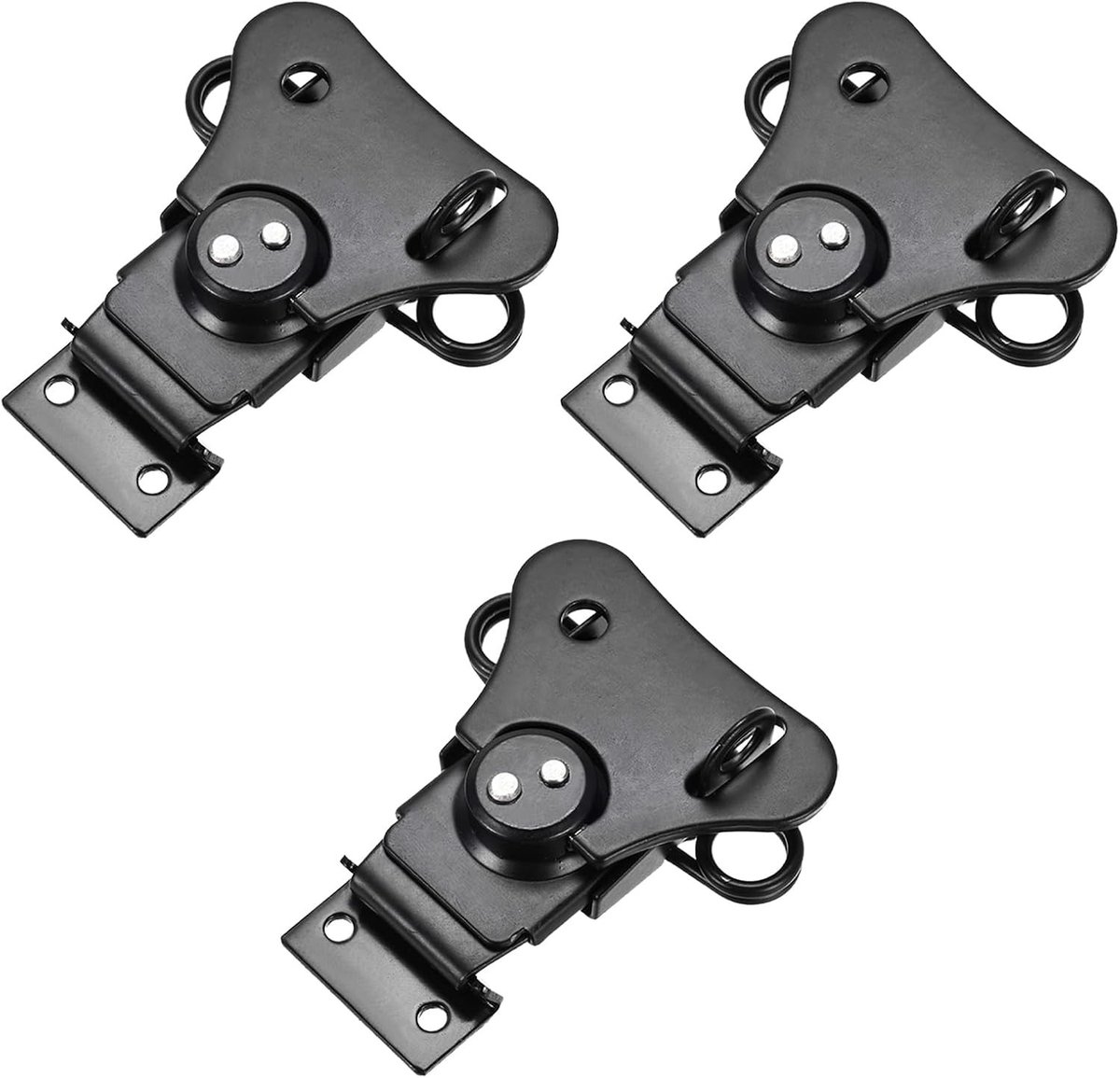 Spring Loaded Butterfly Twist Locking Klemmen 65mm - 3 Stuks, Ideaal voor Koffers en Houten Dozen, Zwart