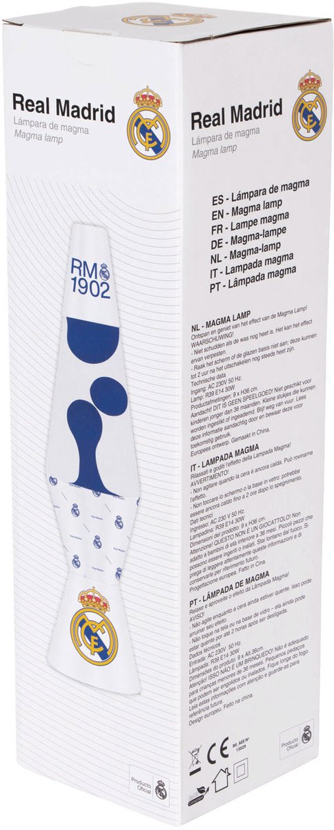 Arditex Real Madrid Cf 9x9x36 Cm Doos Lavalamp Transparant Kinderen van arditex — afbeelding 3
