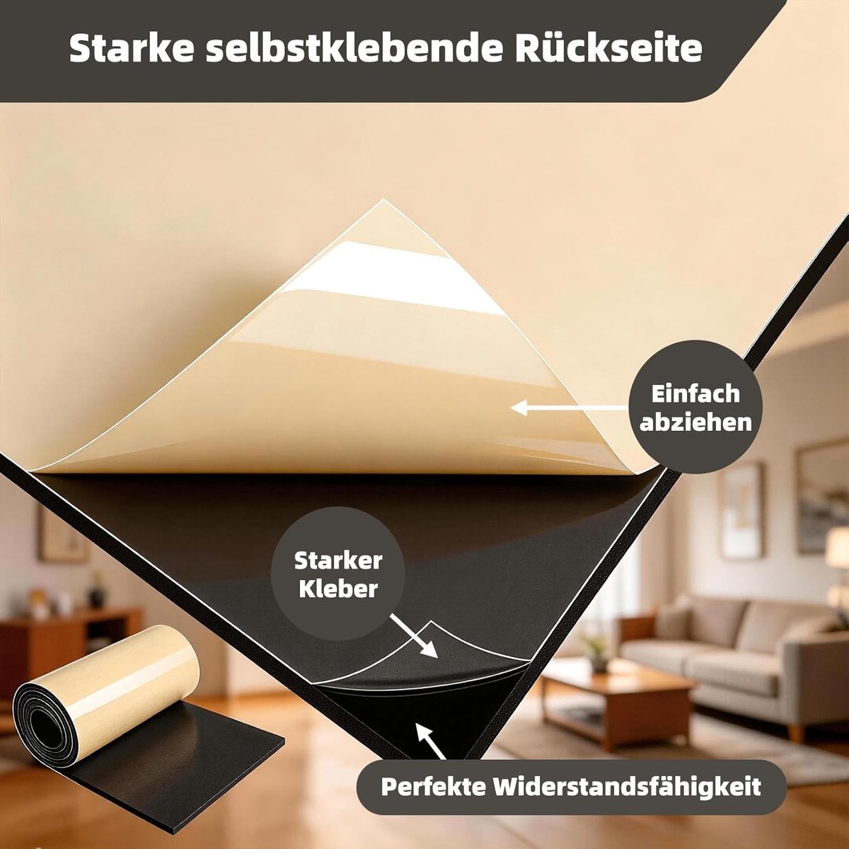 Zelfklevende Foam Pad Rol 300 mm x 0.3 cm x 2 m voor Geluiddemping, Isolatie en Bescherming