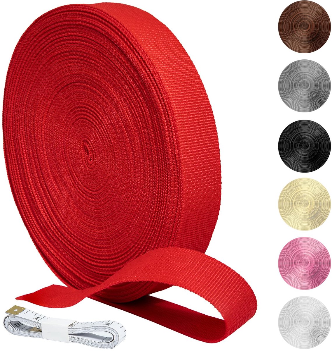 Polypropyleen band 20 m - 20 mm breed - robuuste katoen - waterbestendig voor outdoor DIY - ShopVlot