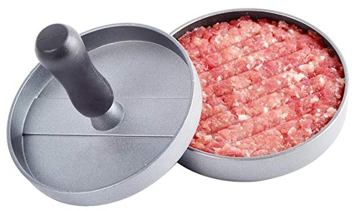 Professionele RVS Hamburgerpers met Handgreep - Perfect voor Sappige, Gelijkmatige Hamburgerburgers