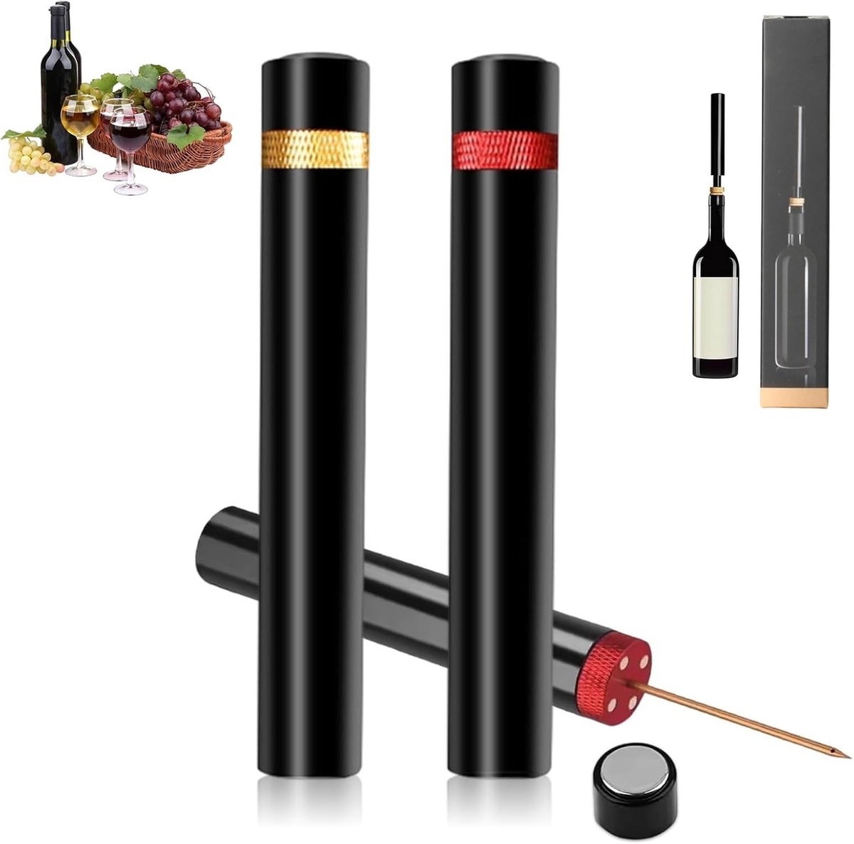 Kurkentrekker en flesopener set van 2, handige gadget voor wijnliefhebbers, ideaal voor thuis, restaurant en feesten