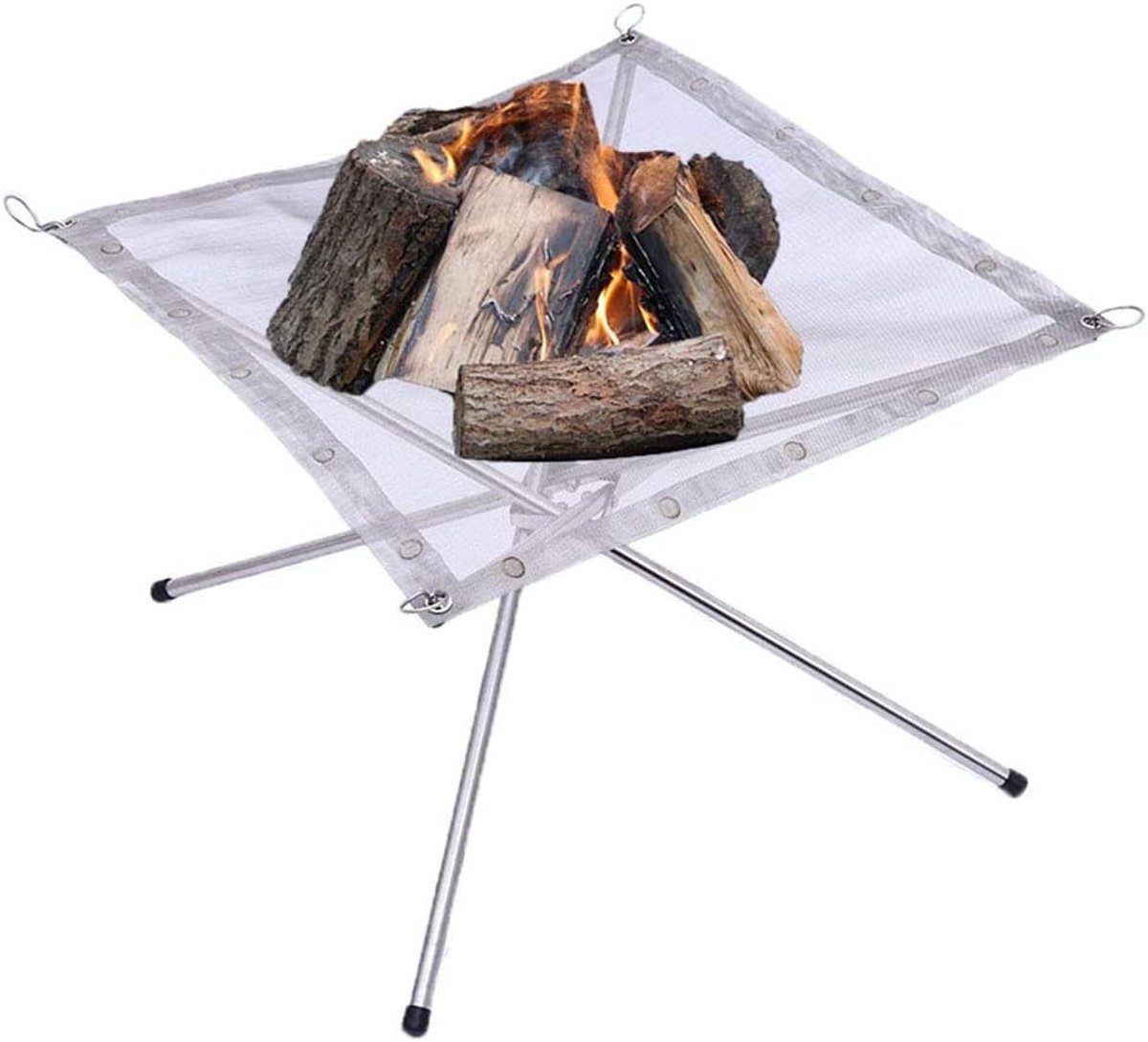 Draagbare Buiten Camping Vuurkorf met Draagtas - Opvouwbare Houtskool Grill voor Tuin en Camping (41,5 x 41,5 cm) - Ideaal voor Buitenleven en Barbecues