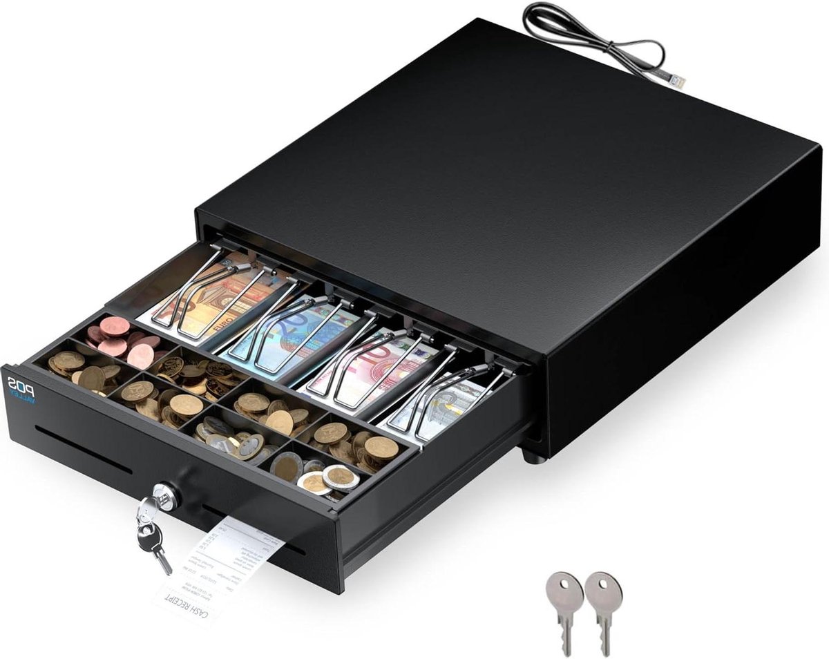 Geldlade - Geldcassette - Contant Geld Beheer - Automatische Opening - 33x33 cm - Zwart