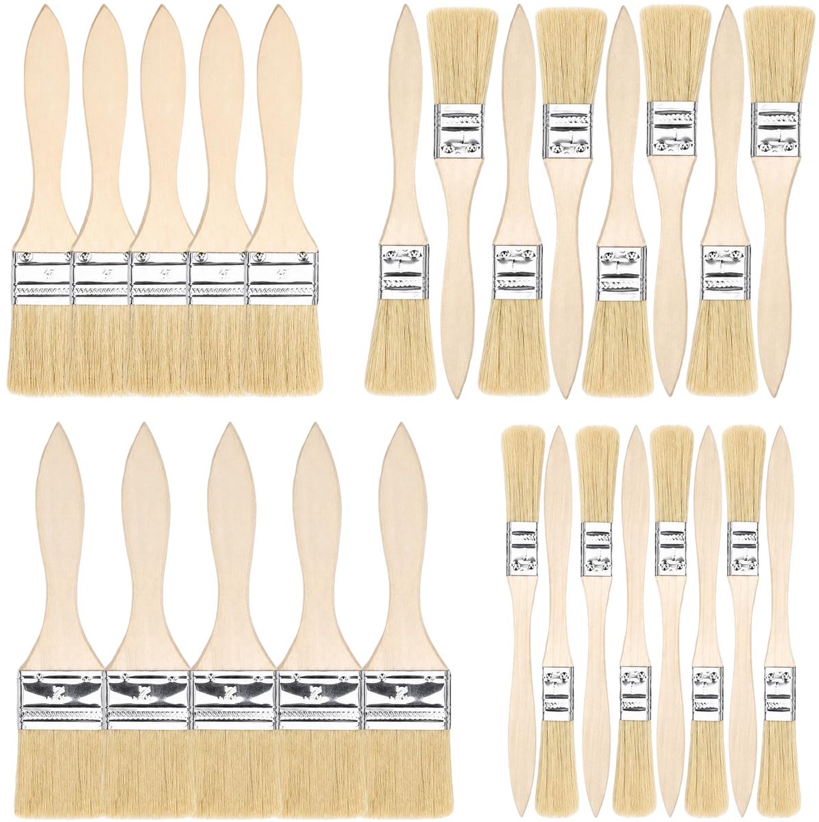 Verfkwasten set 26-delig - Houten handvat - Voor muurverf en acryl - Ideaal voor DIY projecten - ShopVlot