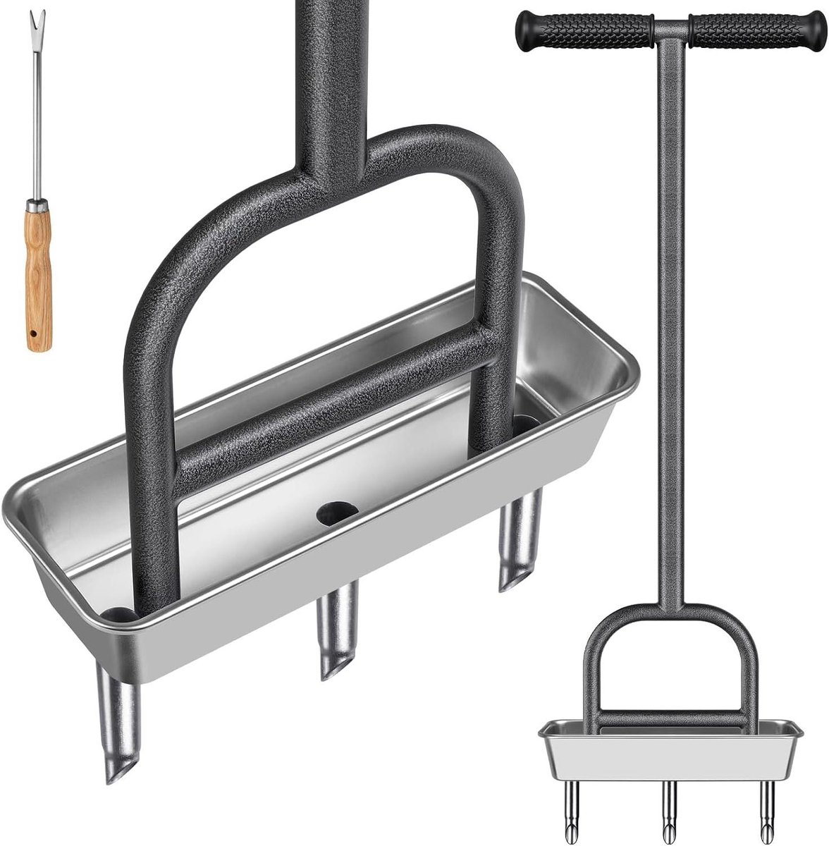 Gazonbeluchter Handmatig - Tuinplugger Grashol - Bodem Verbeteren - Met Opbergbak - 93 cm Lengte - Zwart