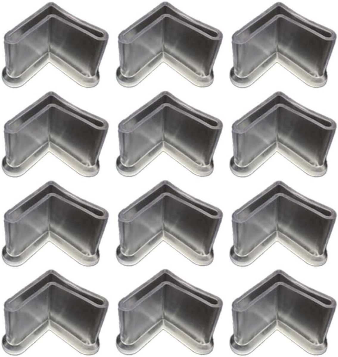 Hoekige Stoelbeschermers - 12 Stuks - Vloerbeschermers voor Meubels - Kunststof Voetcaps voor Hoekijzer en Meubelpoten - Ideaal voor het Beschermen van Vloeren en Meubilair
