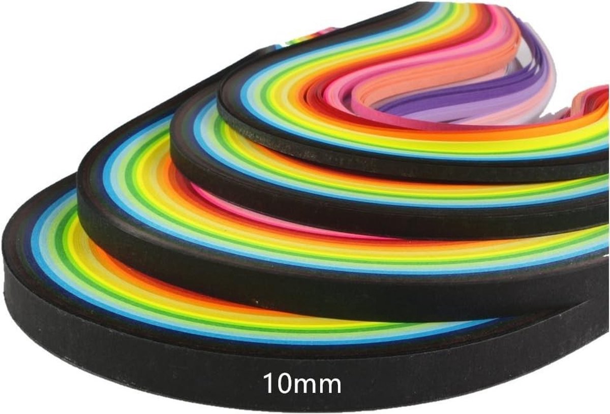 Quilling Papierstroken Set van 10mm in 26 Kleuren - 260 Stuks voor DIY Origami en Creatief Knutselen, Lengte 39cm