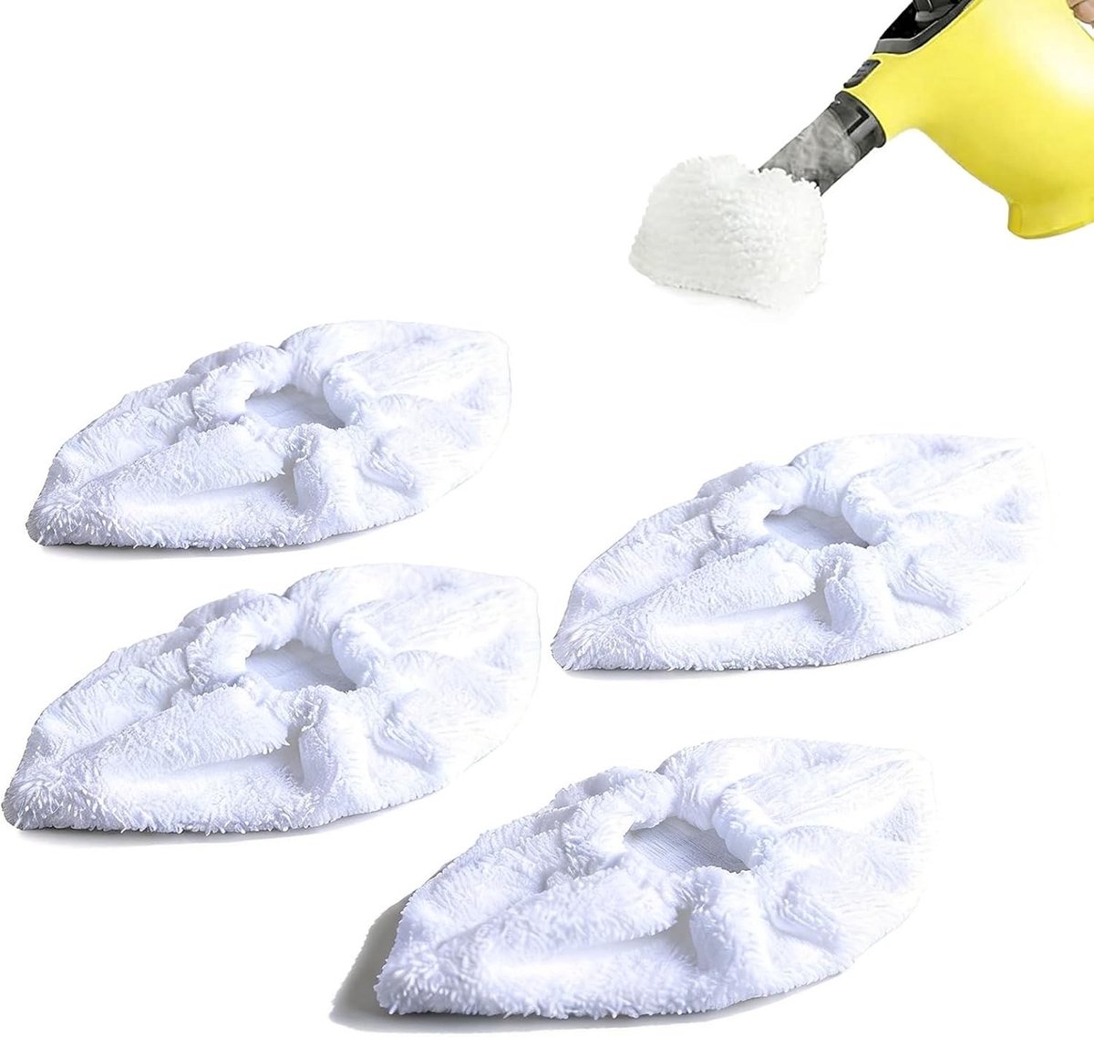 Set van 4 Microfiber Stoomreiniger Doeken, Wasbare Vervangende Pads voor Stoomreinigers, Accessoires voor Vloeren, Ramen en Muren