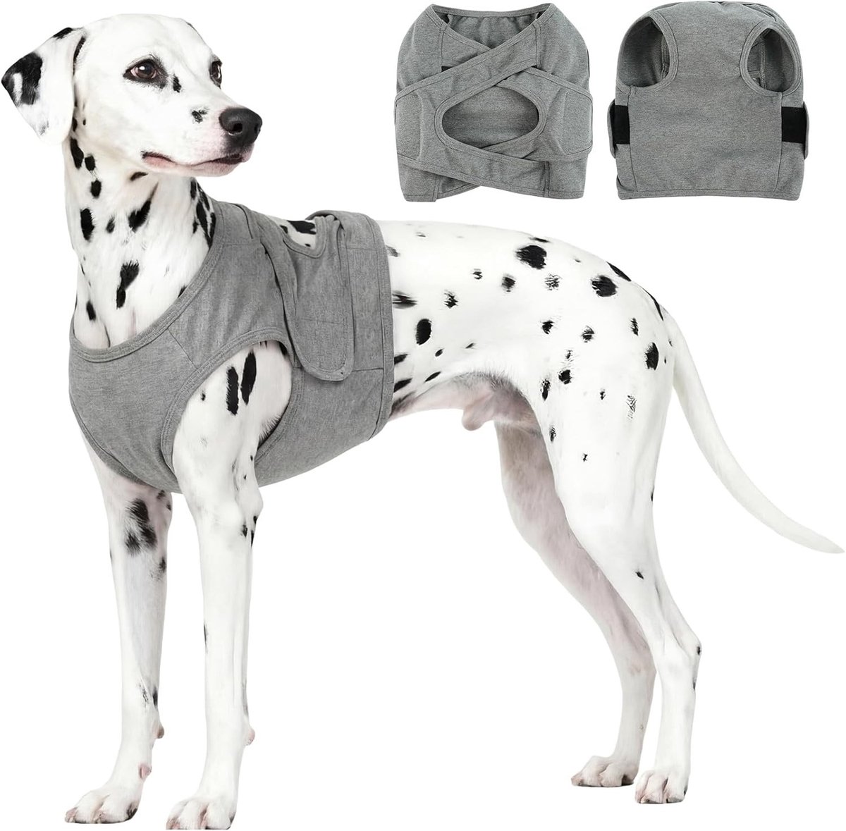 Herstelpak voor honden | Anti-lik wondbeschermer met comfortabele pasvorm voor buikincisies en operaties | Ideaal alternatief voor kegel, maat M, grijs
