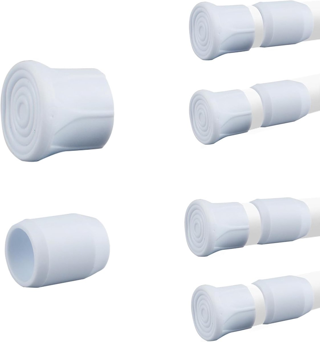 Set van 8 Spanningsstangen Eindkappen, Antislip, Waterdicht en Corrosiebestendig voor 10/13 Telecopische Stangen