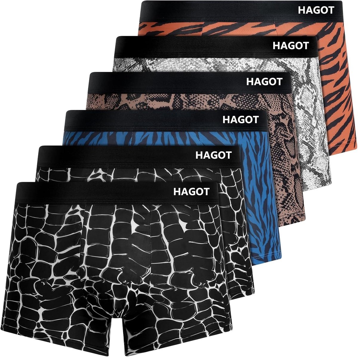 Set van 5 heren boxershorts met elastische tailleband, ademend en zacht katoen, comfortabele hipster ondergoed voor mannen