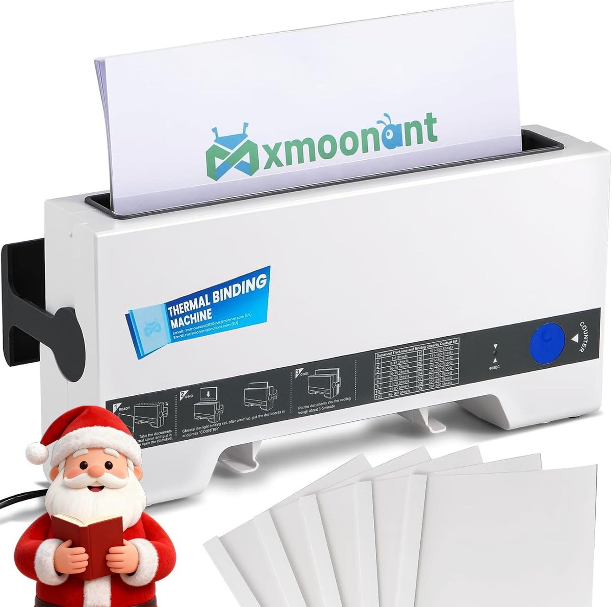 Thermobinding Machine voor A4/A5 - Maximaal 200 Bladen, Eenvoudige Bediening en Compact Ontwerp met 5 Bindeckels