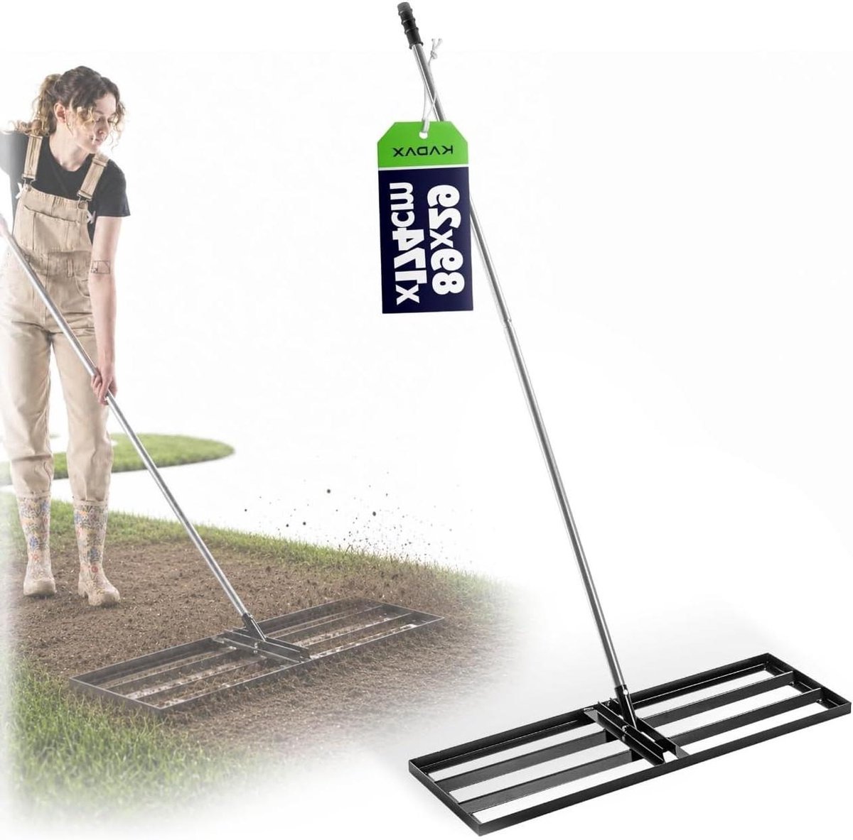 Gazonrakel - Nivelleerhark Bodem - Gazon Onderhoud - Corrosiewerende Verf - 89 x 29 cm - Zwart