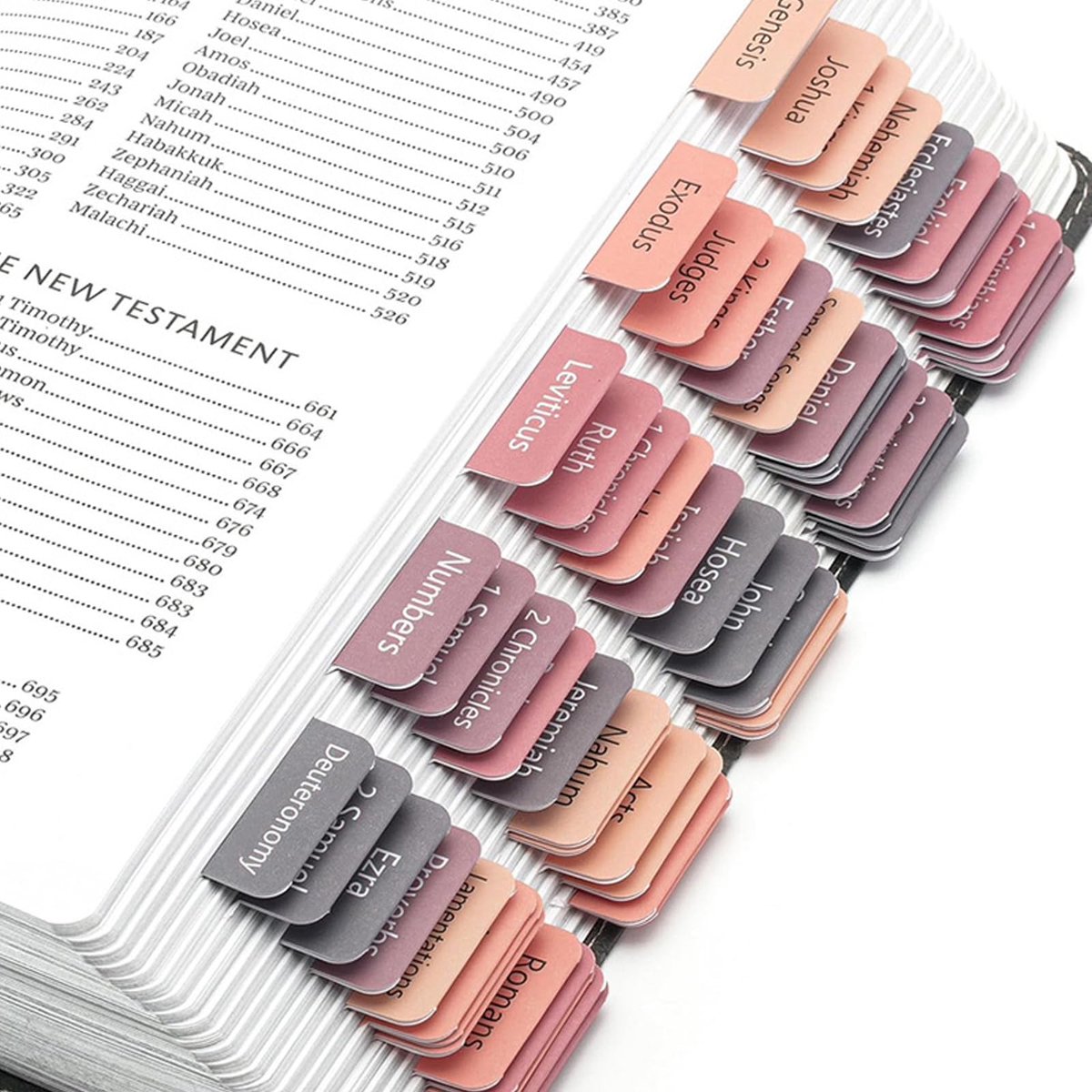 Kryzalite 75 stickers Gelamineerde Bijbeltabs, roze grijs, geweldig christelijk cadeau voor vrouwen, gemakkelijk te - ShopVlot