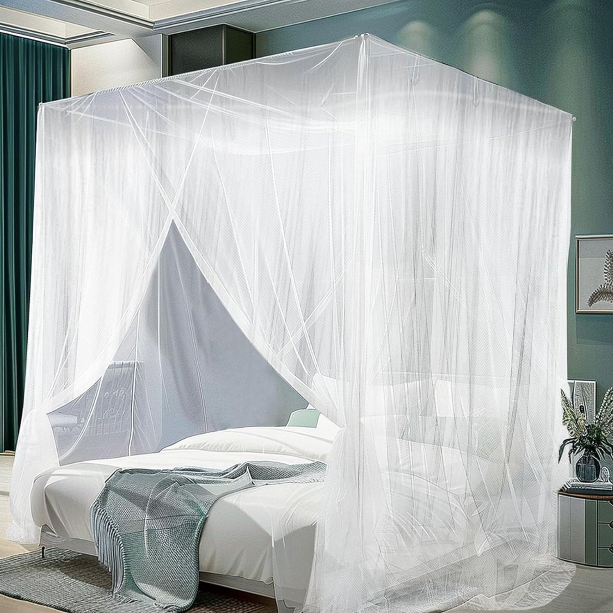 Lìon® Klamboe - Klamboe 2 Persoons - Klamboes - Klamboe 1 Persoons - Klamboe Baby - Wit - 200cm x 220cm x 210cm