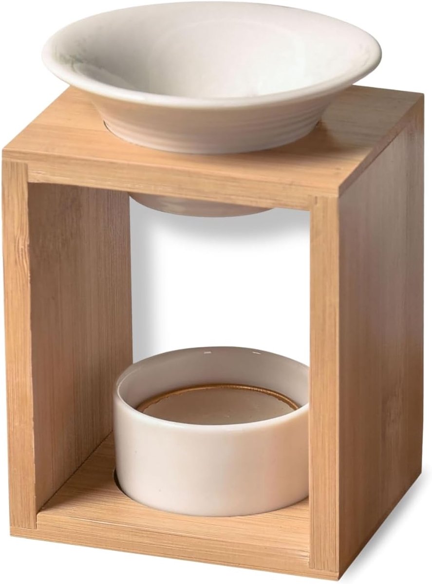 Geurbrander 12 cm - Houten en keramische diffuser - Aromatherapie voor een ontspannen sfeer - Zen'Aroma - ShopVlot