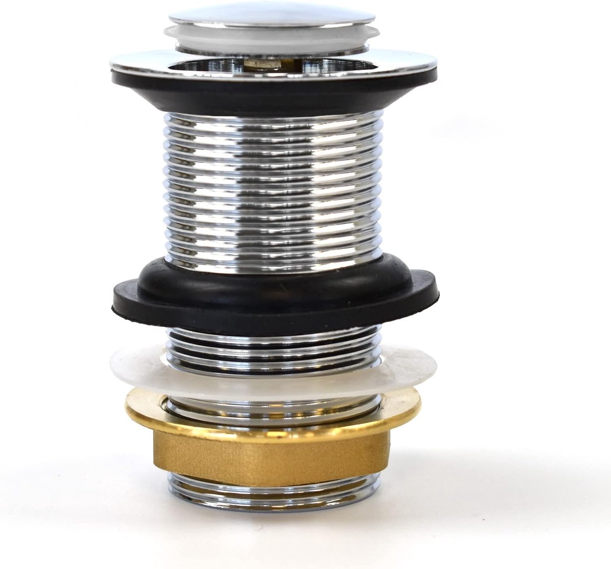 Basin waste pop-up plug - chroom zilver - duurzaam messing - eenvoudig te installeren - ShopVlot
