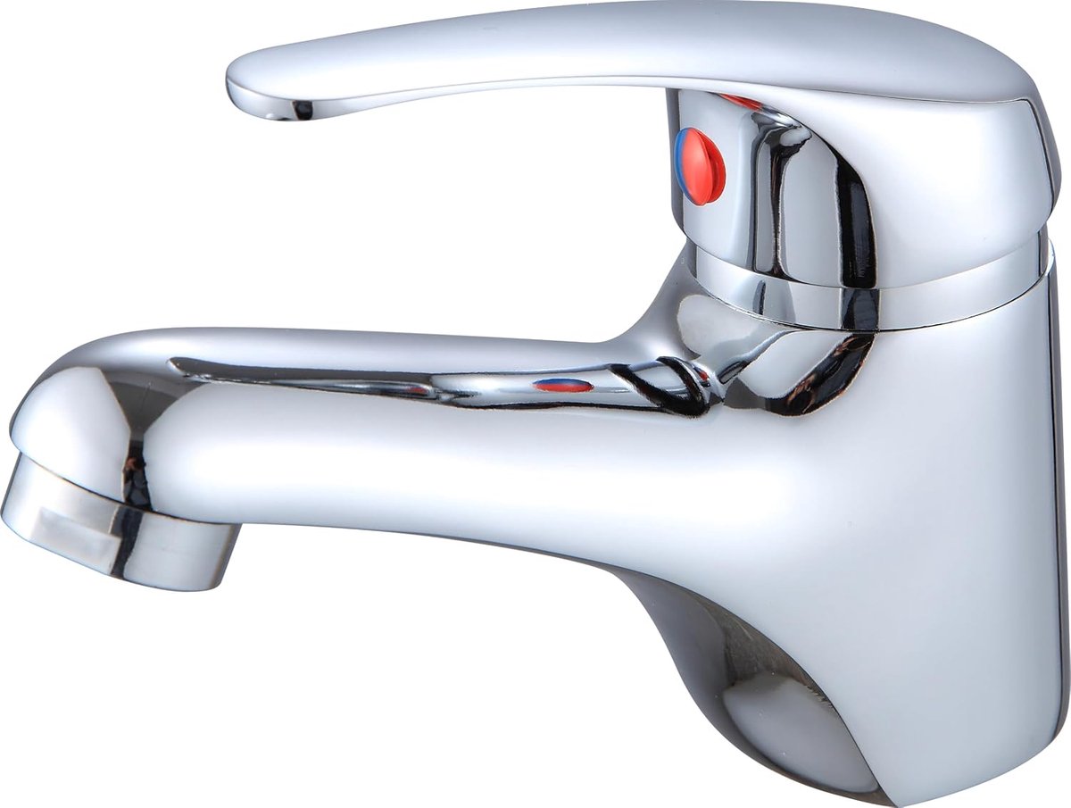 Modern Chrome Basin Mixer Tap with 40mm Ceramic Cartridge - Monobloc Single Lever Design - Ideal for Bathroom Basins - ShopVlot