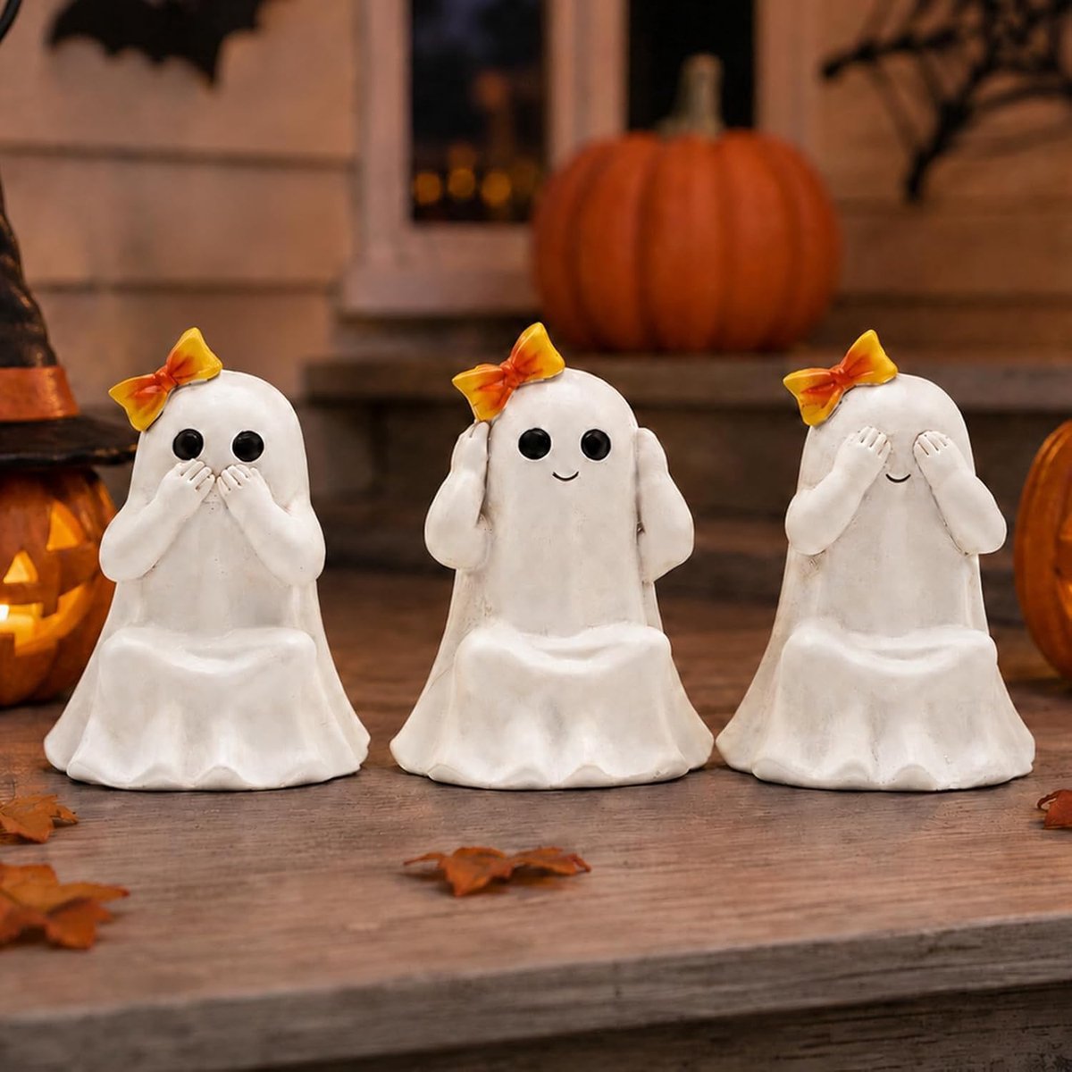 Yeomoo Set van 3 Halloween-spookfiguren, mini-tuindecoratie voor buiten en - ShopVlot