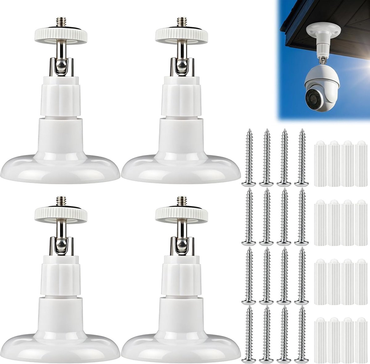 4 sets voor ringcamera's voor buiten, 360° verstelbare wandhouder voor ringcamera's, wandhouders voor - ShopVlot