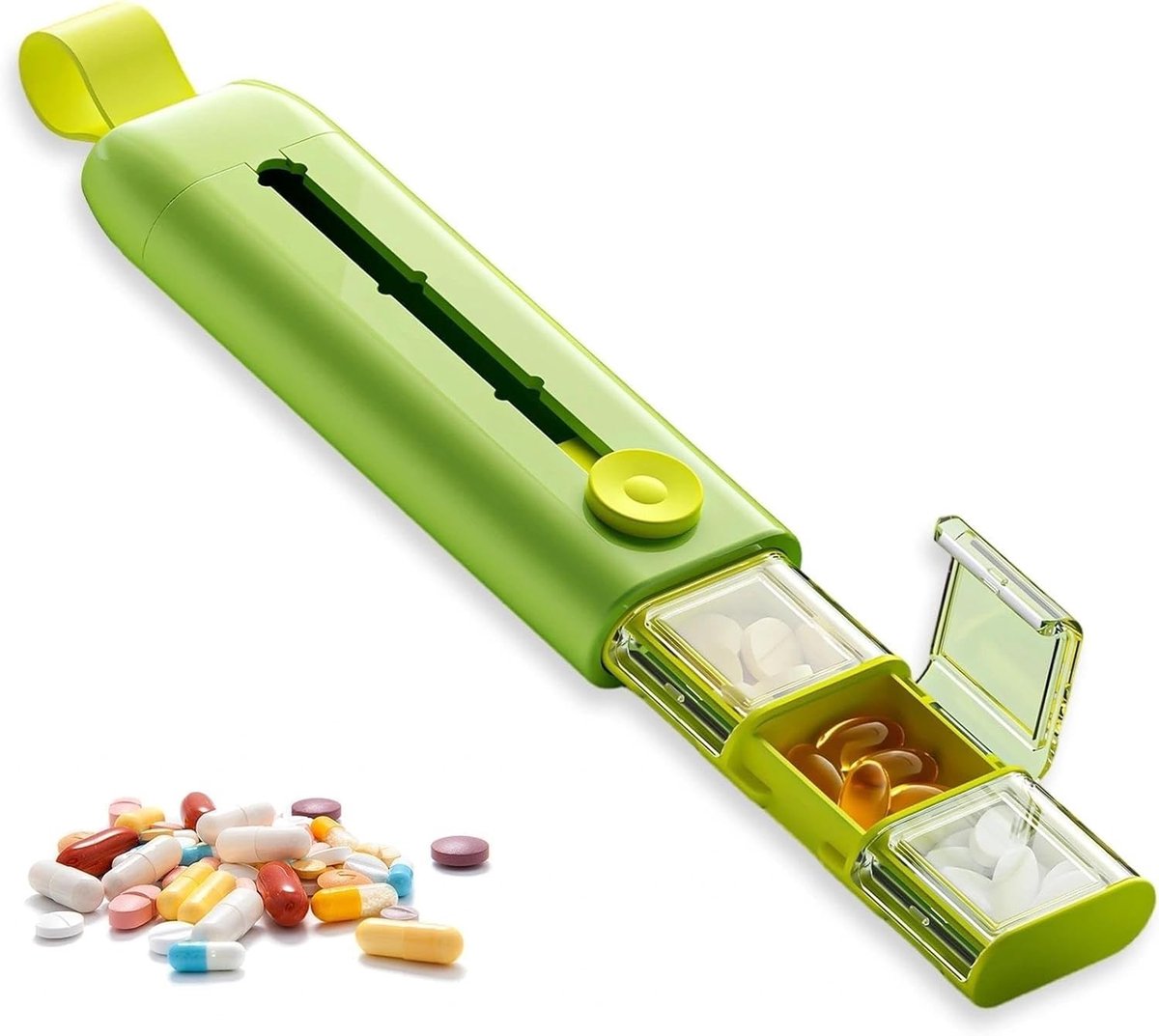 Tablettenbox met 3 vakken voor medicijnen, vitaminen en voedingssupplementen - handige pillen-organizer voor onderweg en thuis