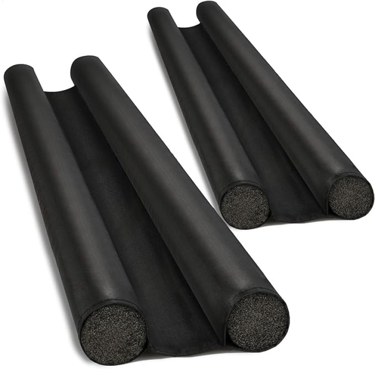 Tochtstopper voor deur, inkortbaar - 2 stuks - Polyester - Zwart/Grijs