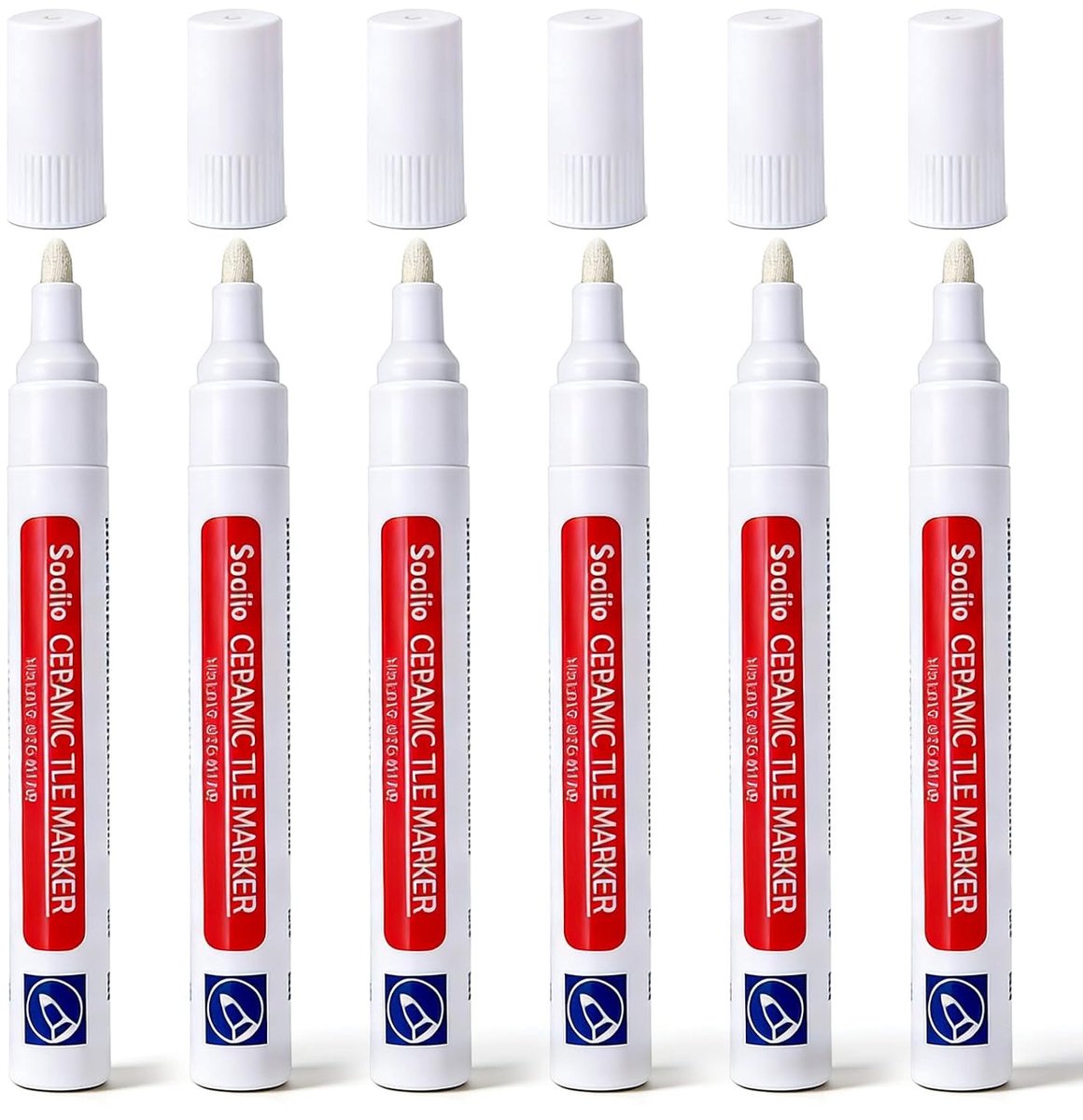 Set van 6 Witte Voegenpennen voor het Herstellen van Tegels, Waterdichte Reparatiepennen voor Keuken en Badkamer, Ideaal voor Vloer- en Wandvoegen