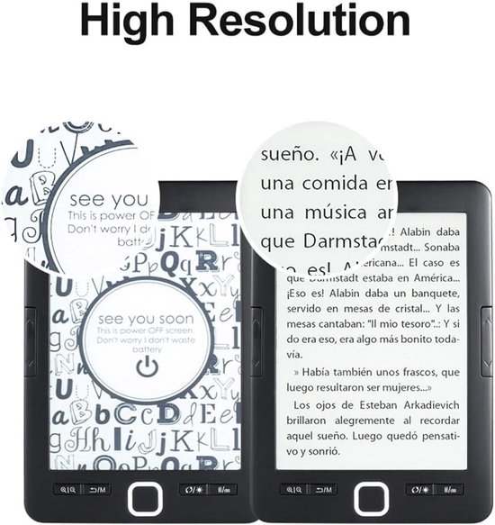 6-inch inkjet e-reader, draagbaar e-leesapparaat, 8 GB geheugen, digitaal display, geschikt voor thuis en op reis. — afbeelding 4