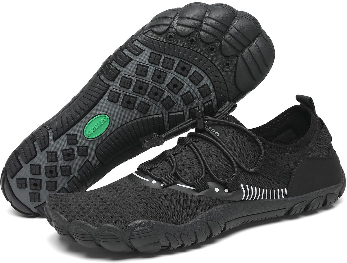 Badschoenen 45 EU - donkerzwart - sneldrogend - ideaal voor wateractiviteiten - ShopVlot