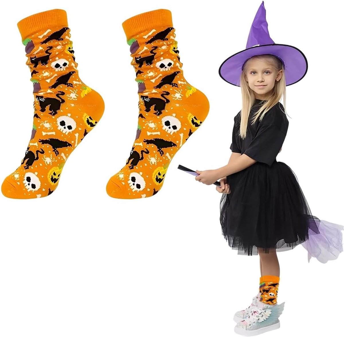 Grappige Halloween Sokken - Multicolor - Maat 36-40 - Comfortabele Katoenen Sokken - Voor Dames