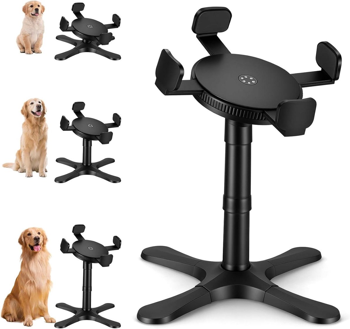 Verhoogde voerbak - Honden voerstandaard - Gezond eten - 3 Hoogtes verstelbaar - 14-34 cm - Zwart