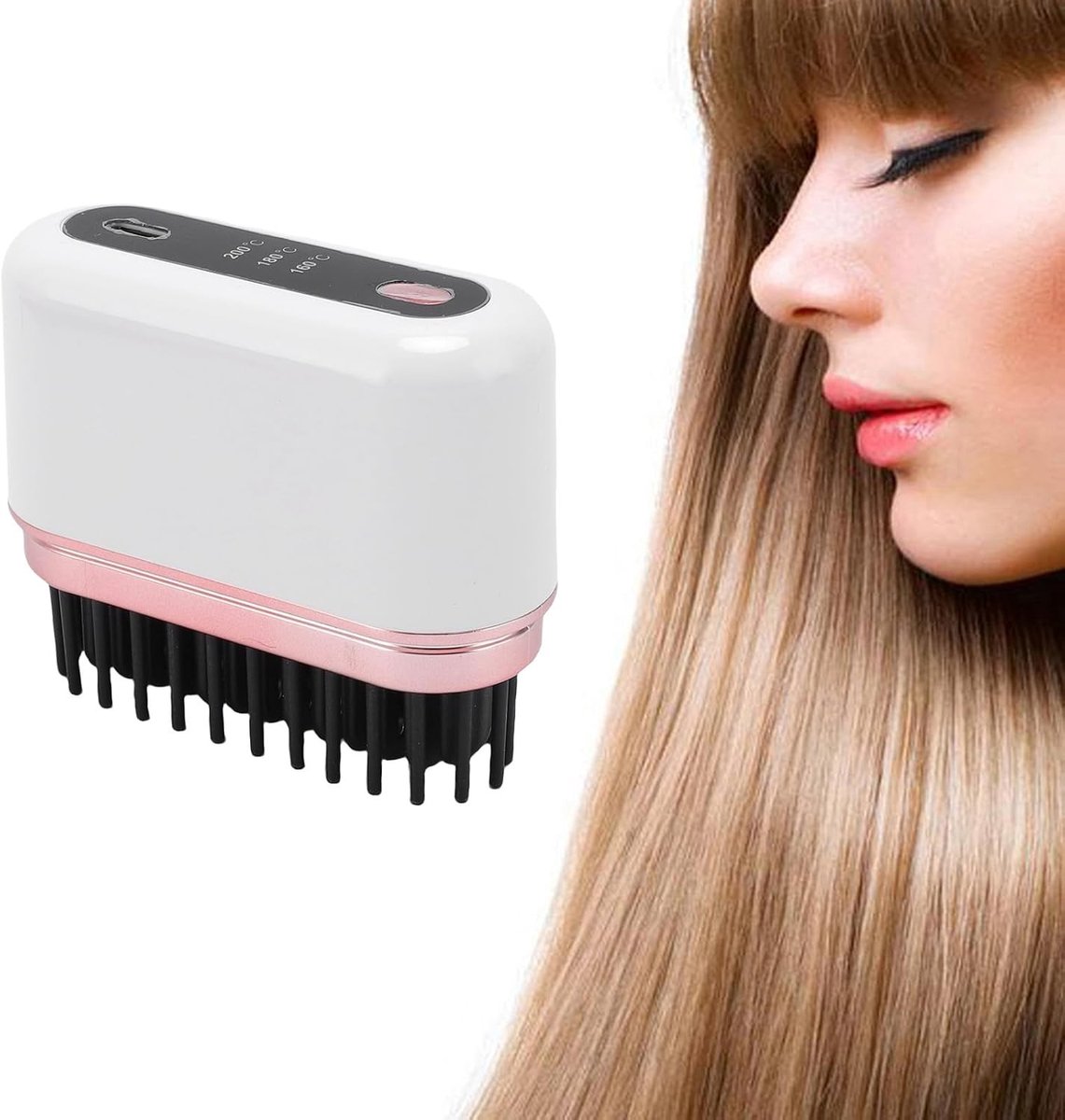 Draadloze Mini Haarborstel met Negatieve Ionen voor het Steilmaken van Haar, Ideaal voor Reizen