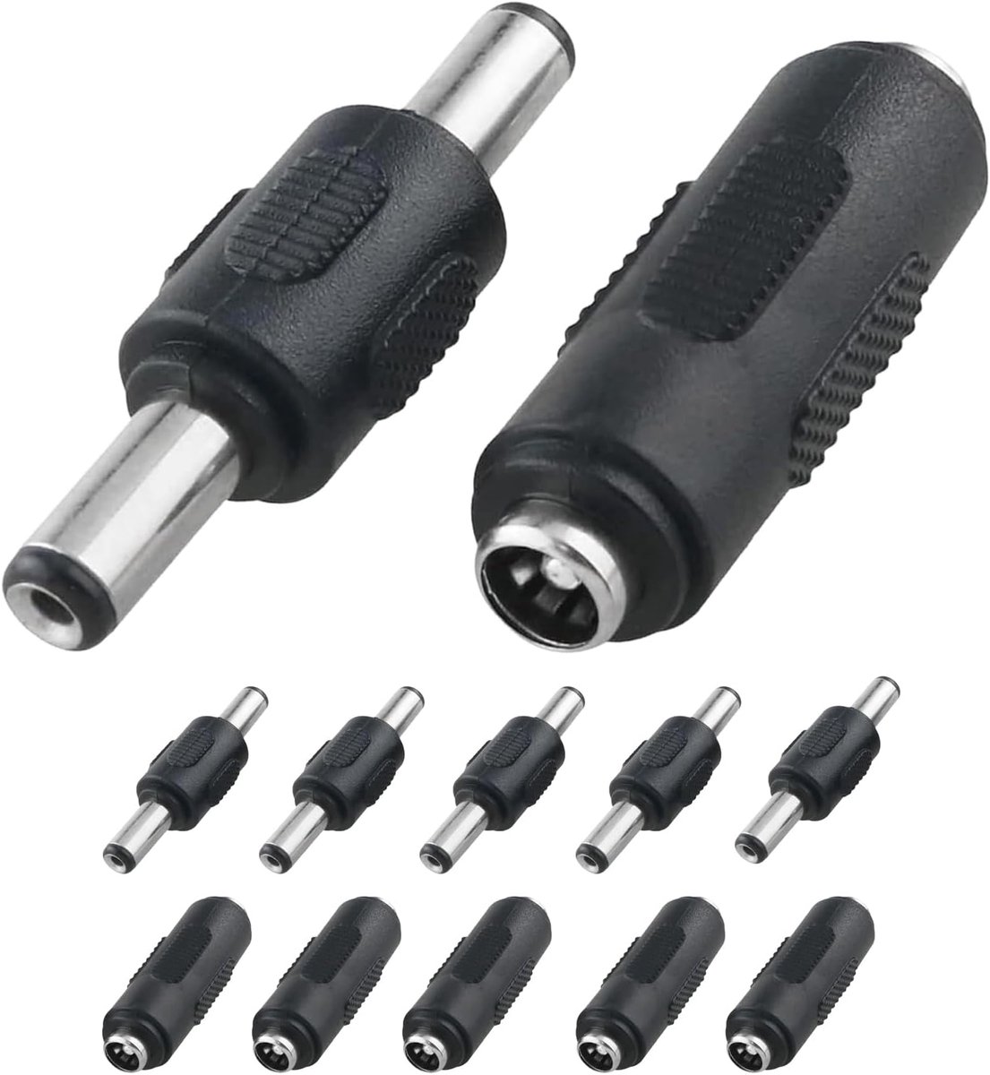 12pcs 5.5 x 2.1mm DC Socket, Plug to DC Plug, Adapter Female to Female, for CCTV, LED Light, Router - ShopVlot